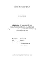 đặc điểm sinh vật học, sinh thái học  và khả năng phòng chống sâu ăn lá hồng ngọt  hypocala subsaturaguenee (lepidoptera noctuidae)  tại hòa bình, việt nam