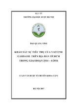 Khảo sát sự tiêu thụ của vaccine Gardasil trên địa bàn TP.HCM