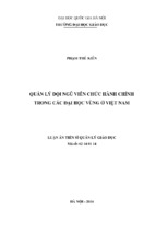 Quản lý đội ngũ viên chức hành chính trong các đại học vùng ở việt nam