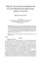 Pháp luật về giải quyết tranh chấp phát sinh trong hoạt động thanh toán bằng tín dụng chứng từ ở việt nam