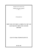 Triển vọng xuất khẩu lao động của việt nam sang nhật bản trong bối cảnh mới (2013 2020)