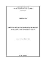 ảnh hưởng môi trường do biến động sử dụng đất nông nghiệp tại huyện hoài đức, hà nội