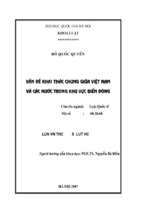 Vấn đề khai thác chung giữa việt nam và các nước trong khu vực biển đông