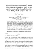 Nguyên tắc bảo đảm quyền được bồi thường thiệt hại và phục hồi danh dự, quyền lợi của người bị oan trong luật tố tụng hình sự việt nam – những vấn đề lý luận và thực tiễn