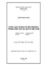 Pháp luật về bảo vệ môi trường trong lĩnh vực du lịch ở việt nam