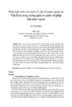 Pháp luật nuôi con nuôi có yếu tố nước ngoài tại việt nam trong tương quan so sánh với pháp luật nước ngoài