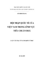 Hội nhập quốc tế của việt nam trong lĩnh vực tiêu chuẩn hóa