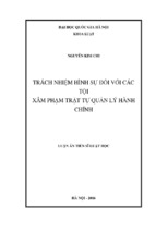 Trách nhiệm hình sự đối với các tội xâm phạm trật tự quản lý hành chính