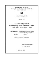 Vai trò phật giáo với văn hoá tinh thần việt nam thời lý   trần (1010   1400)