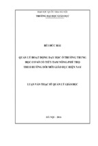 Quản lý hoạt động dạy học ở trường trung học cơ sở cổ tiết tam nông phú thọ theo hướng đổi mới giáo dục hiện nay