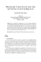 Pháp luật quốc tế, pháp luật nước ngoài, pháp luật việt nam về xóa bỏ lao động trẻ em