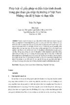 Pháp luật về giấy phép và điều kiện kinh doanh trong giai đoạn gia nhập thị trường ở việt nam những vấn đề lý luận và thực tiễn