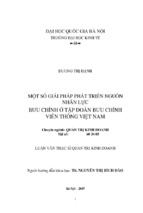 Một số giải pháp phát triển nguồn nhân lực bưu chính ở tập đoàn bưu chính viễn thông việt nam