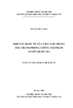 Hợp tác quốc tế của việt nam trong đấu tranh phòng chống tội phạm xuyên quốc gia