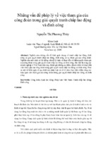 Những vấn đề pháp lý về việc tham gia của công đoàn trong giải quyết tranh chấp lao động và đình công