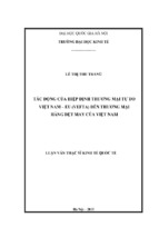 Tác động của hiệp định thương mại tự do việt nam   eu (vefta) đến thương mại hàng dệt may của việt nam