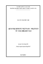 Quan hệ kinh tế việt nam   nhật bản từ năm 2006 đến nay