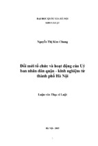 đổi mới tổ chức và hoạt động của uỷ ban nhân dân quận   kinh nghiệm từ thành phố hà nội