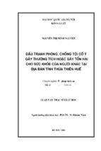 đấu tranh phòng, chống tội cố ý gây thương tích hoặc gây tổn hại cho sức khoẻ của người khác tại địa bàn tỉnh thừa thiên huế