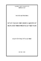 Xử lý tài sản thế chấp là quyền sử dụng đất theo pháp luật việt nam