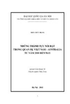 Những thành tố nổi bật trong quan hệ việt nam – australia từ năm 2000 đến nay.