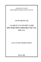 Vai trò của các tổ chức xã hội đối với hệ thống chính trị ở việt nam hiện nay