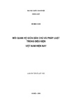 Mối quan hệ giữa dân chủ và pháp luật trong điều kiện việt nam hiện nay