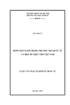 Hàng rào xanh trong thương mại quốc tế và một số gợi ý cho việt nam