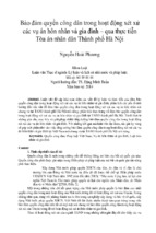 Bảo đảm quyền công dân trong hoạt động xét xử các vụ án hôn nhân và gia đình – qua thực tiễn tòa án nhân dân thành phố hà nội