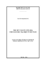 Thu hút nguồn vốn oda cho giáo dục đại học ở việt nam