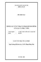 Pháp luật về xử phạt vi phạm hành chính lý luận và thực tiễn