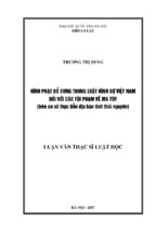 Hình phạt bổ sung trong luật hình sự việt nam đối với các tội phạm về ma túy