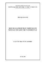 Một số giải pháp phát triển nguồn nhân lực du lịch việt nam hiện nay