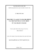 Nhận thức của đảng về quan hệ kinh tế của việt nam với các nước asean từ năm 1986 đến năm 2010