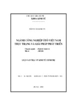 Ngành công nghiệp ôtô việt nam thực trạng và giải pháp phát triển