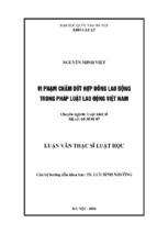 Vi phạm chấm dứt hợp đồng lao động trong pháp luật lao động việt nam