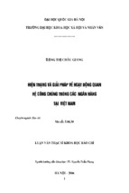 Hiện trạng và giải pháp về hoạt động quan hệ công chúng trong các ngân hàng tại việt nam