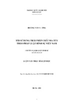 Tội sử dụng trái phép chất ma túy theo pháp luật hình sự việt nam