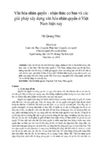 Văn hóa nhân quyền   nhận thức cơ bản và các giải pháp xây dựng văn hóa nhân quyền ở việt nam hiện nay