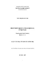 Phát triển dịch vụ thẩm định giá ở việt nam