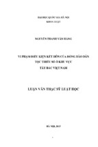 Vi phạm điều kiện kết hôn của đồng bào dân tộc thiểu số ở khu vực tây bắc việt nam