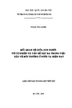 Mối quan hệ giữa con người với tự nhiên và vấn đề đặt ra trong việc bảo vệ môi trường ở nước ta hiện nay