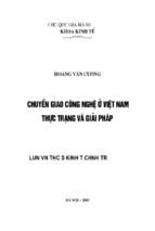 Chuyển giao công nghệ ở việt nam thực trạng và giải pháp