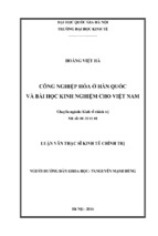 Công nghiệp hóa ở hàn quốc và bài học kinh nghiệm cho việt nam