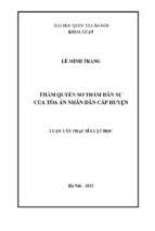 Thẩm quyền sơ thẩm dân sự của tòa án nhân dân cấp huyện