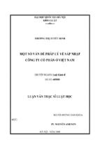 Một số vấn đề pháp lý về sáp nhập công ty cổ phần ở việt nam