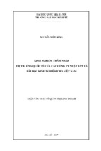 Kinh nghiệm thâm nhập thị trường quốc tế của các công ty nhật bản và bài học kinh nghiệm cho việt nam