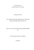 Phát triển thị trường chứng khoán việt nam trong điều kiện hội nhập quốc tế