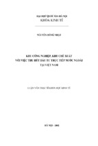 Khu công nghiệp, khu chế xuất với việc thu hút đầu tư trực tiếpnước ngoài tại việt nam