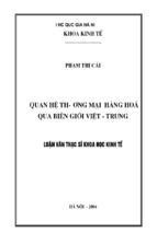 Quan hệ thương mại hàng hoá qua biên giới việt   trung